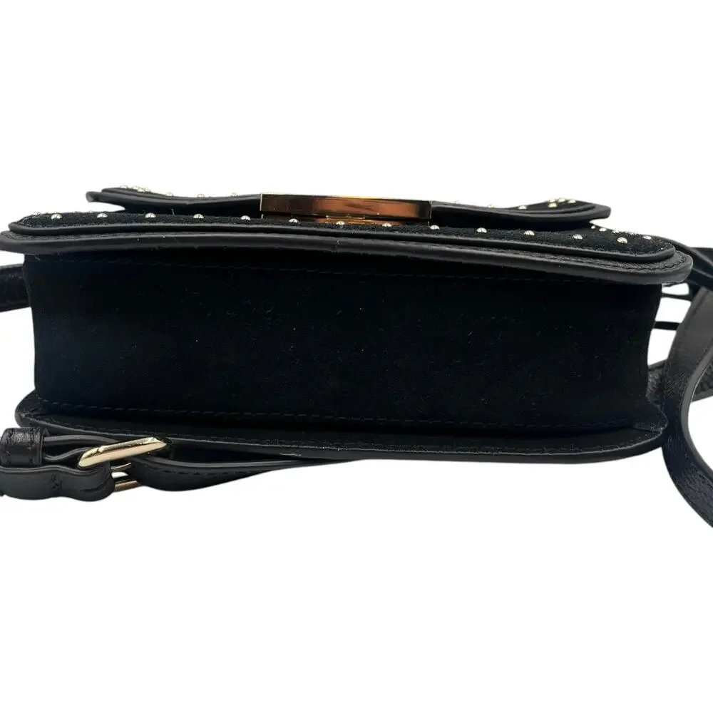Kate Spade Crossbody Bag West Street Kenway Suede Tassel Charm Black